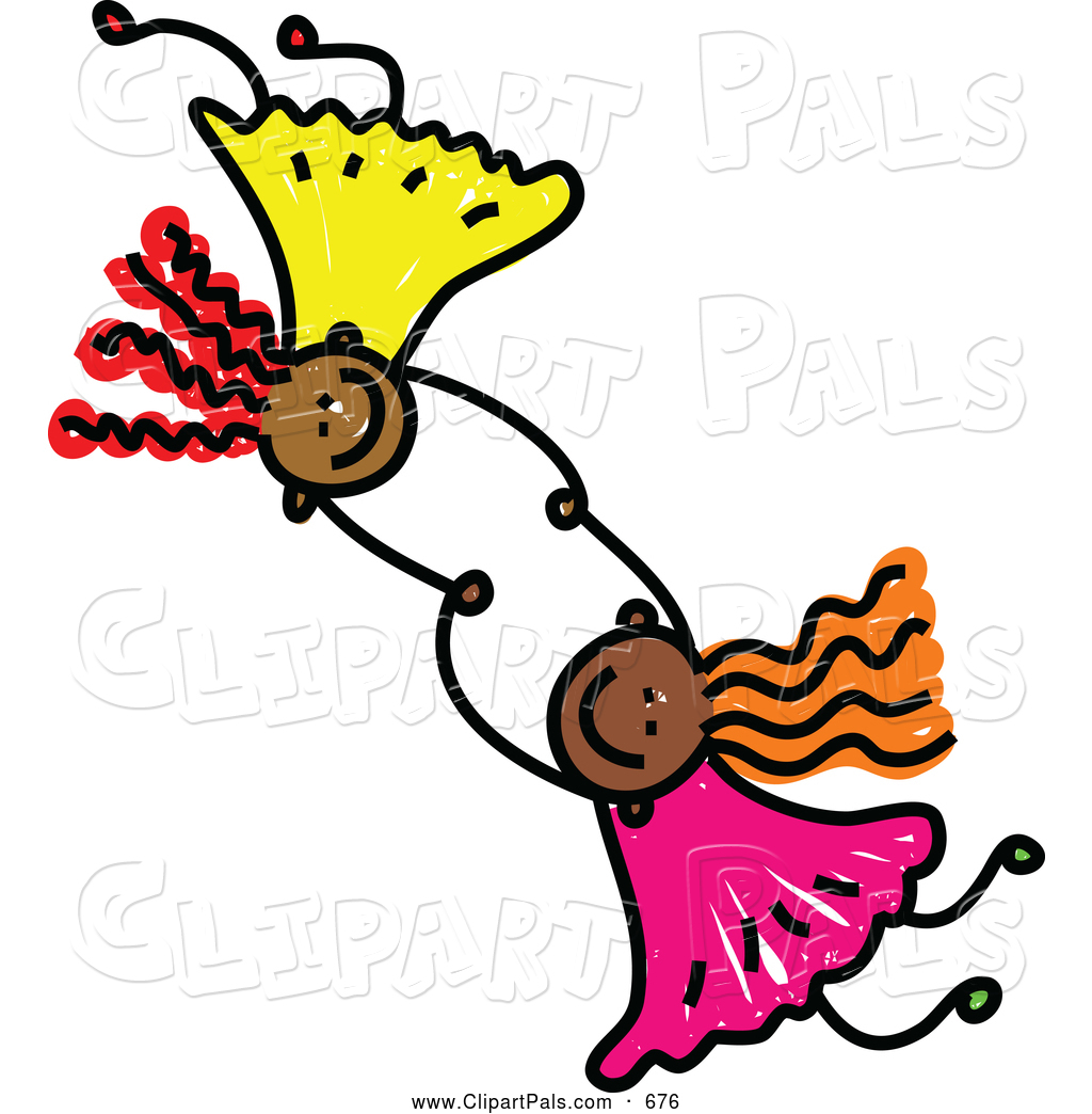 1024x1044 Pal Clipart Of A Childs Sketch Of Two Girls Holding Hands
