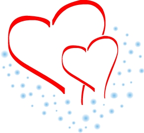 290x269 Two Hearts Valentines Clip Art