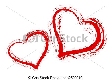 450x327 Two Hearts On White Background Stock Illustration
