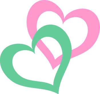 350x330 Double Heart Valentine Clip Art