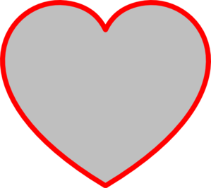 299x267 Gray Heart With Red Outline Clip Art