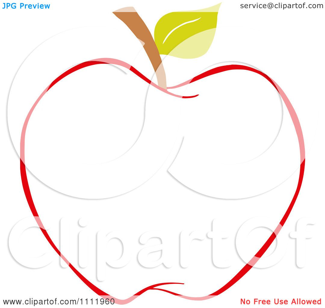 1080x1024 Clipart Red Apple Outline 2
