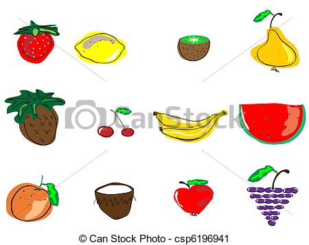 450x357 Fruits,different Types Of Fruits,hand Drawn Various Fruits,easy