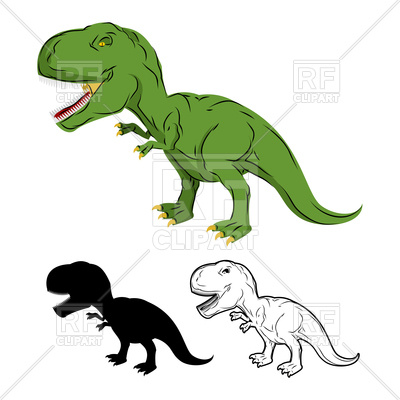 400x400 Green Dinosaur, Skeleton Of Tyrannosaurus Rex Royalty Free Vector