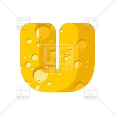 400x400 Letter U Cheese Font Royalty Free Vector Clip Art Image