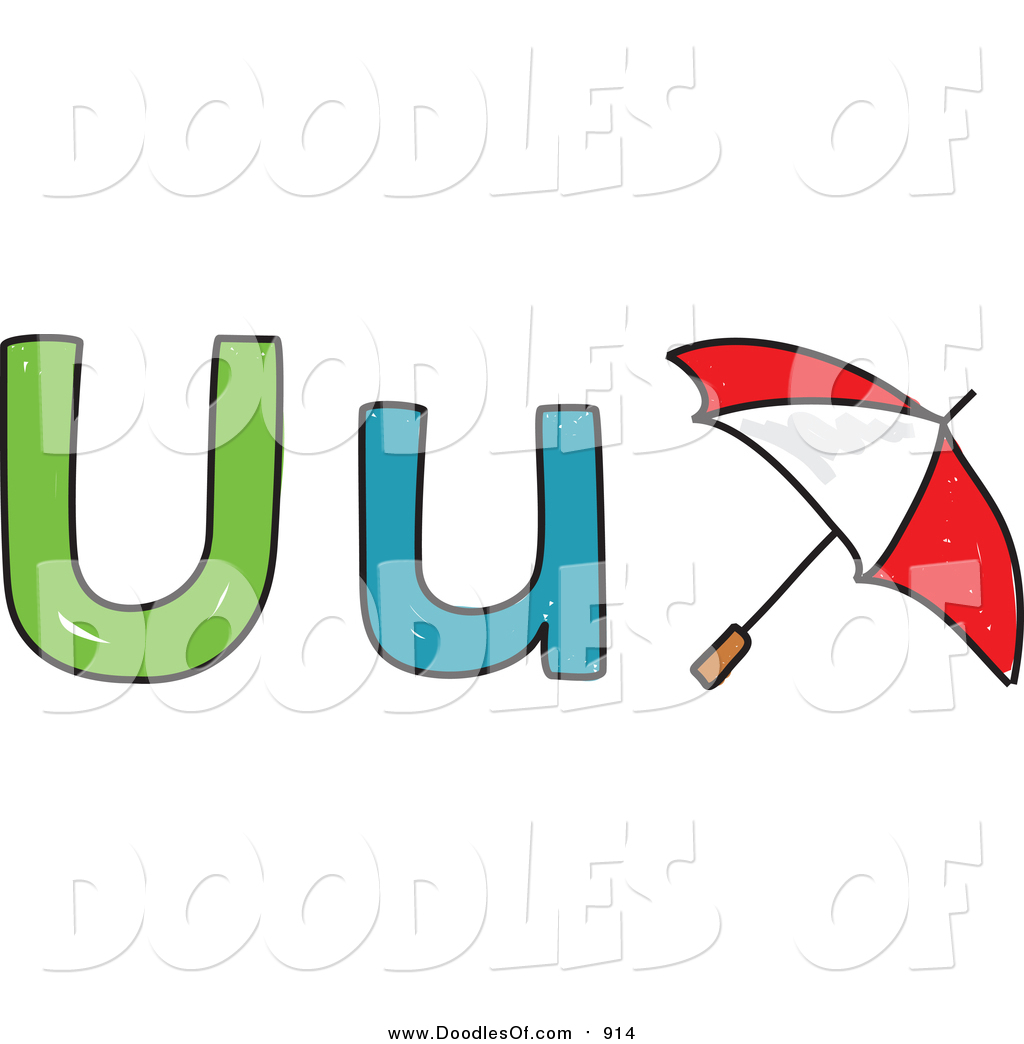 1024x1044 Vector Clipart Of Doodled Lowercasend Capital Letter U