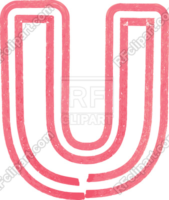 338x400 Capital Pink Letter U Royalty Free Vector Clip Art Image