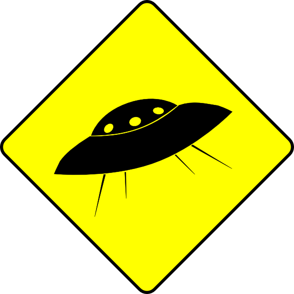600x600 Caution Ufo Clip Art