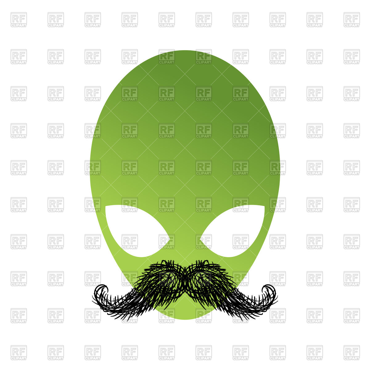 1200x1200 Ufo Hipster With Mustache. Alien Head. Royalty Free Vector Clip