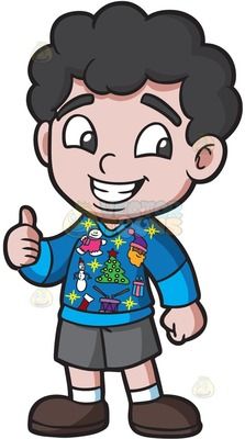 223x400 A Contented Boy In An Ugly Christmas Sweater 1 Christmas Clipart