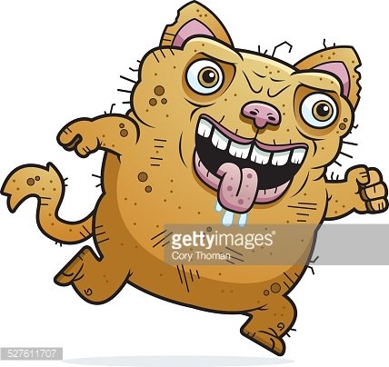 428x404 Ugly Cat Running Premium Clipart