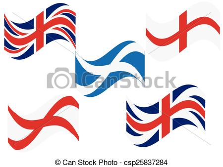 450x338 Flag England Scotland. Set Of British Flag On White Vector