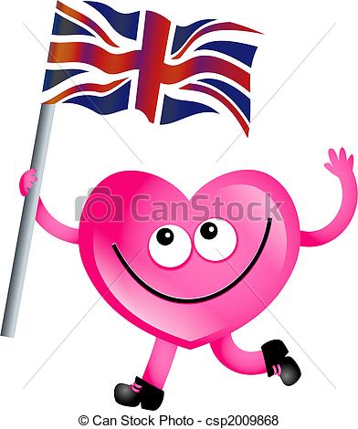 392x470 Uk Love. Mr Heart Flying The Union Jack Flag Of The United