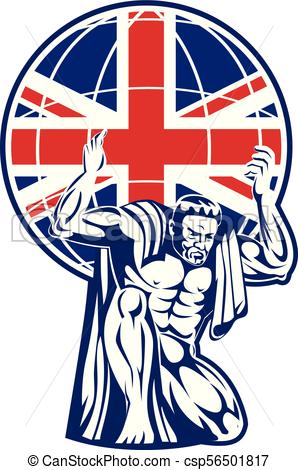 298x470 Atlas Carry Globe Front Uk Flag. Icon Retro Style Vector Clip