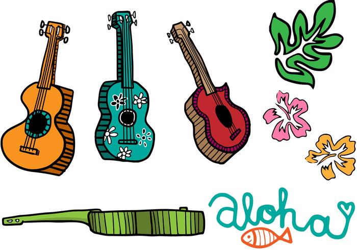 700x490 Cartoon Ukulele Vectors