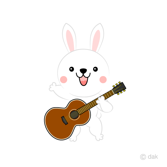 540x540 Free Cute Bunny Guitarist Clip Art Cartoon Amp Clipart