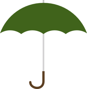291x300 Dark Green Umbrella W Brown J Handle Clip Art