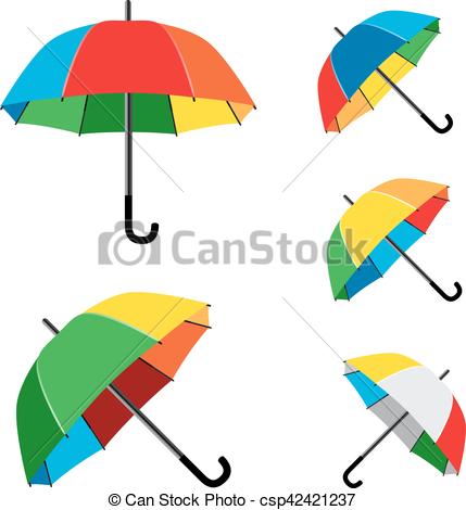 429x470 Rainbow Umbrella White Background. The Simple Different Vectors