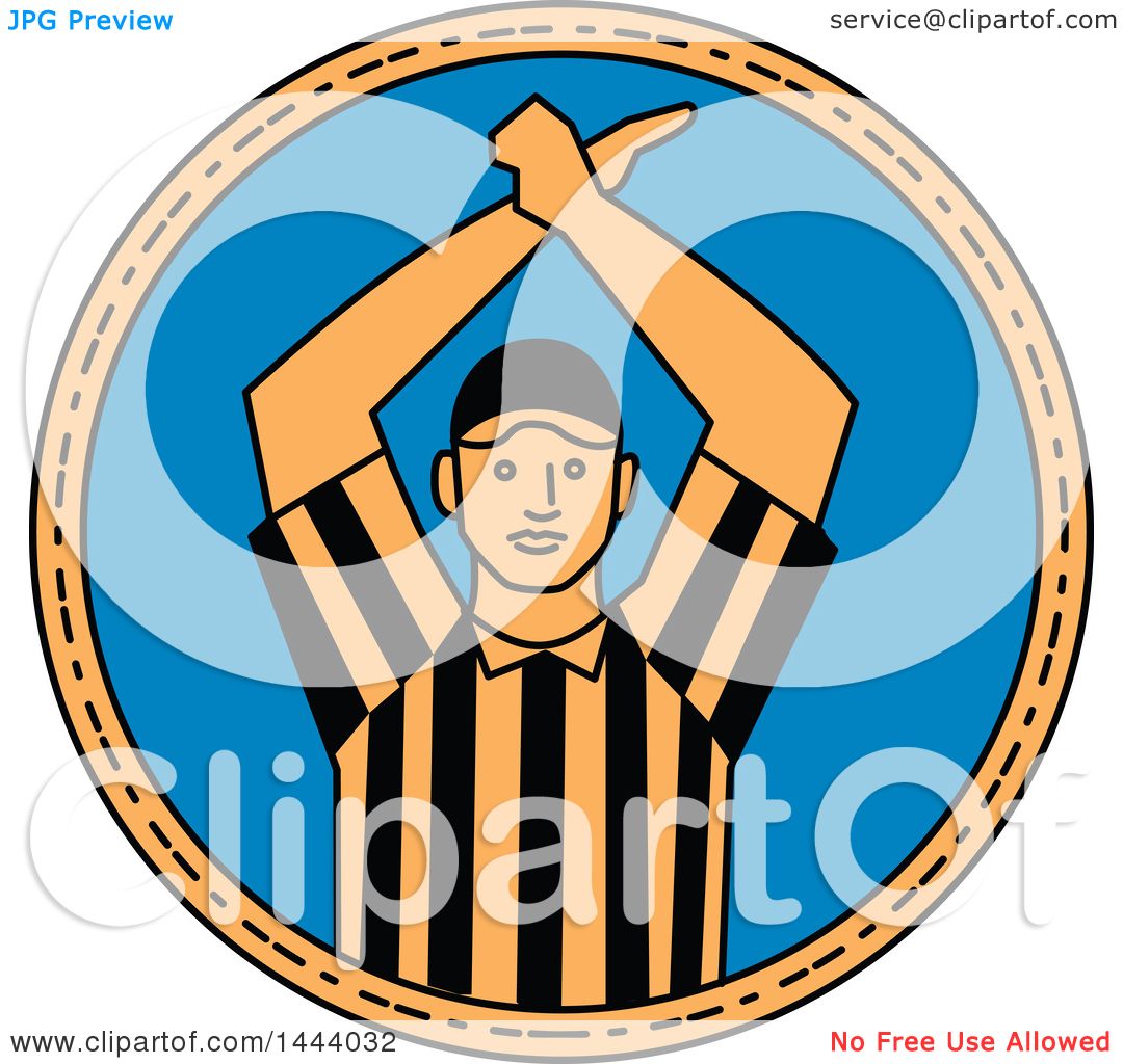 1080x1024 Clipart Of Mono Line Stylemerican Football Umpire Doing