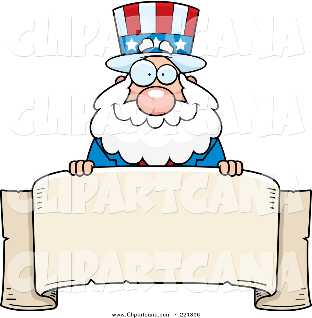 1024x1044 Cartoon Clip Art Of A Chubby Uncle Sam Over A Blank Parchment