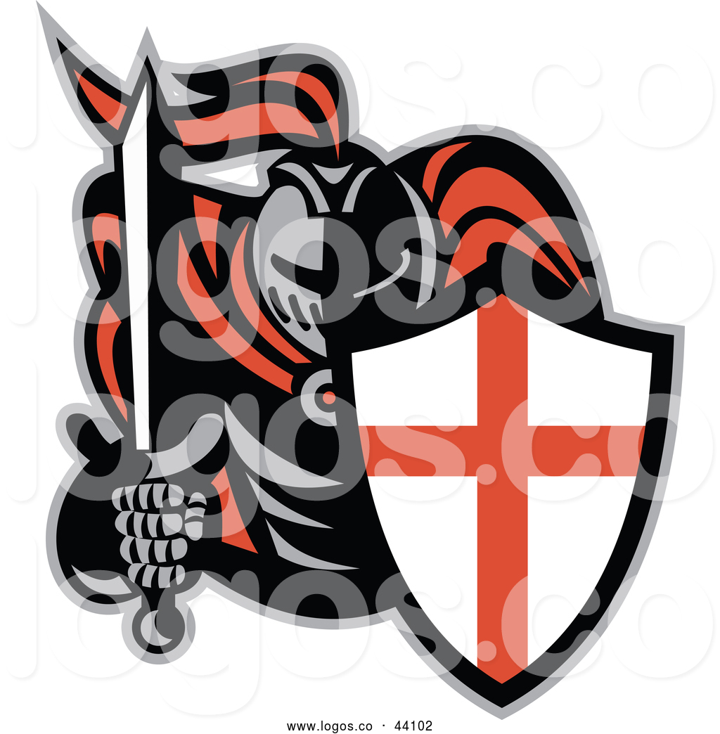 1024x1044 Logo Of A Knight In Armor, Holding A Sword And English Shield By