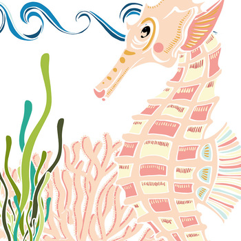 350x350 Sea Creatures Clip Art Seahorse Amp Turtle Clipart, Ocean Animals
