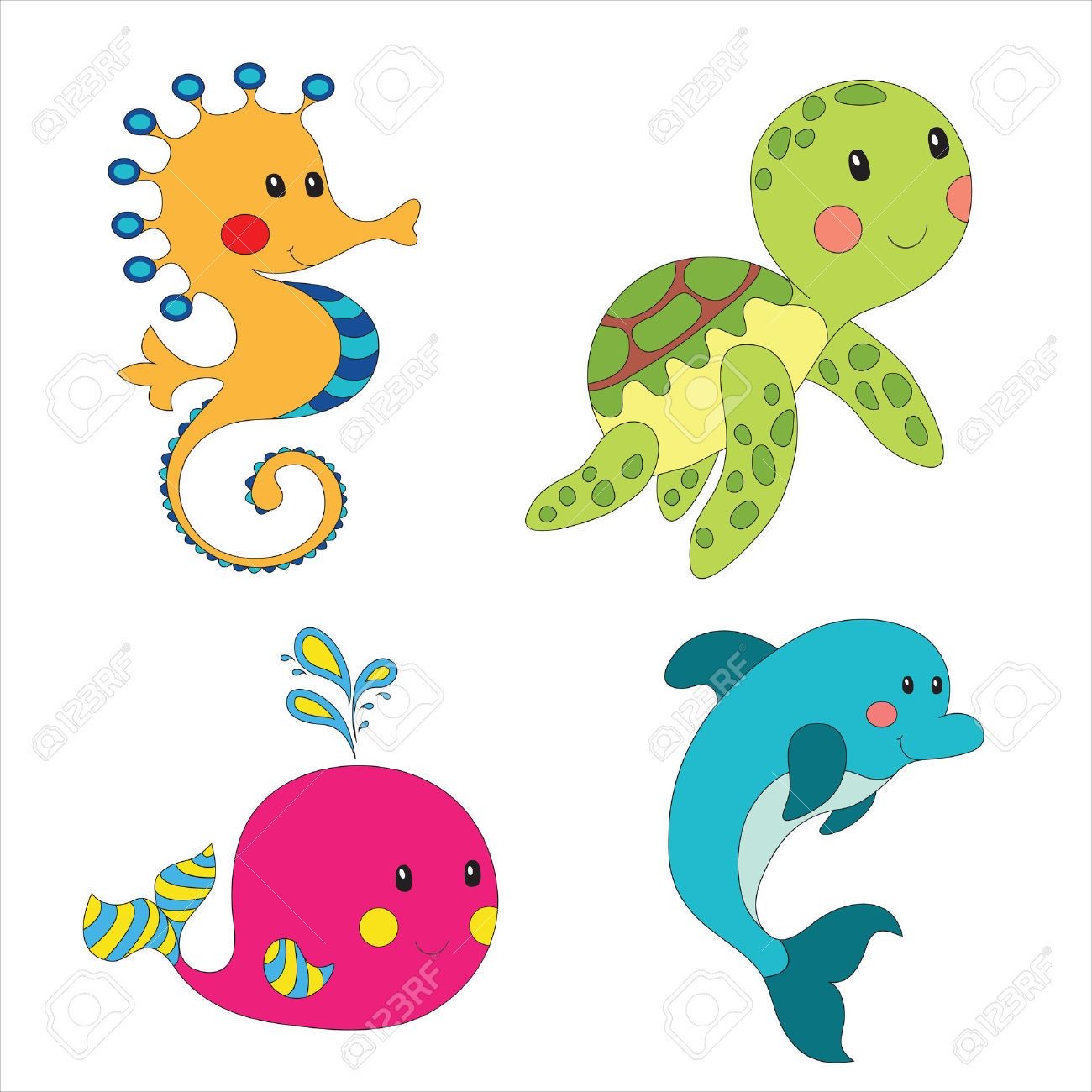 1300x1300 Sea Animal Clipart Under The Baby Creatures Clip Art Brilliant