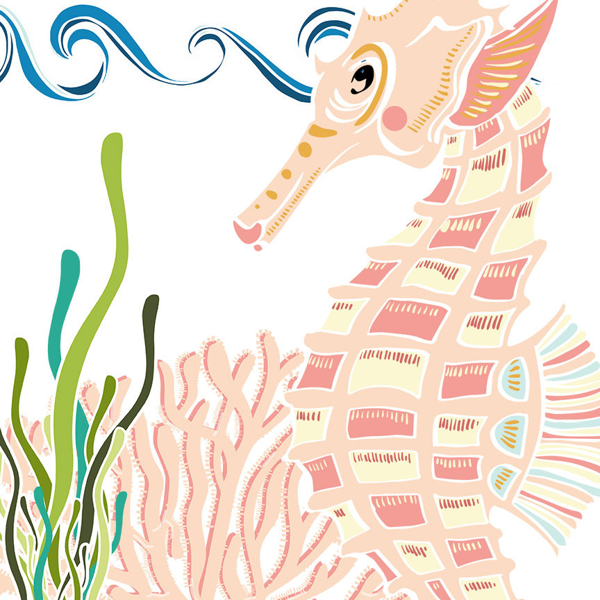 864x864 Sea Turtle Clipart, Seahorse Clipart, Ocean Animal Graphics, Under