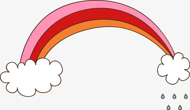 650x376 Cartoon Painted Rainbow Sticker, Lovely, Cartoon, Clip Art Png