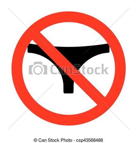 450x470 No Womens Panties Sign. Vector