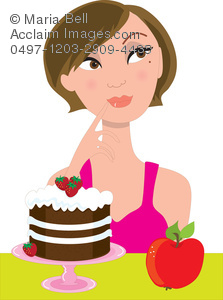 223x300 Girl Trying To Decide Whether To Eat Healthy Or Unhealthy Food