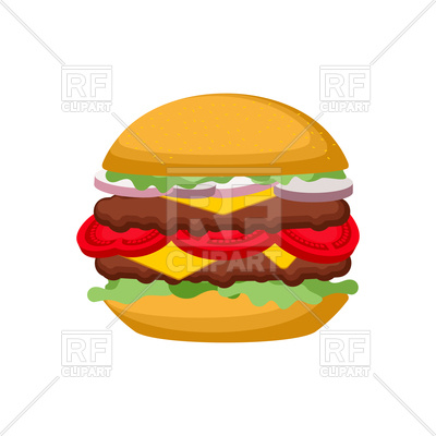 400x400 Hamburger On White Background Royalty Free Vector Clip Art Image