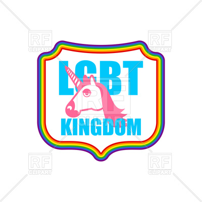 400x400 Lgbt Sign. Unicorn And Rainbow. Royalty Free Vector Clip Art Image
