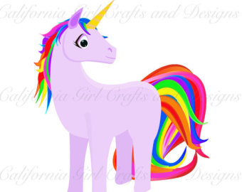 340x270 Unicorn Clipart Fantasy Digital Clip Art Rainbow Art Digital