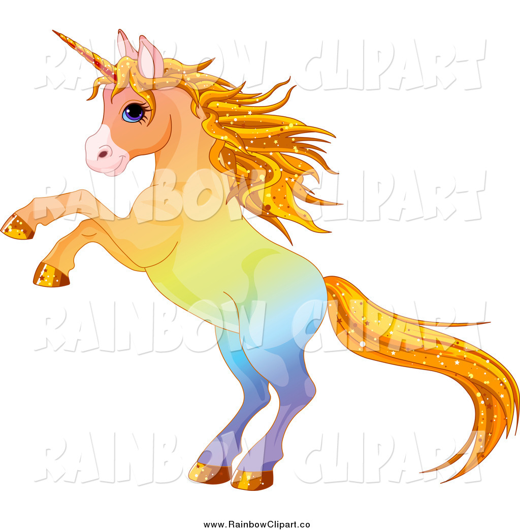 1024x1044 Vector Clip Art Of A Rearing Rainbow Unicorn With Sparkly Hair By