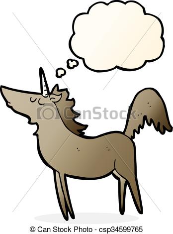 348x470 Cartoon Unicorn With Thought Bubble Clip Art Vector