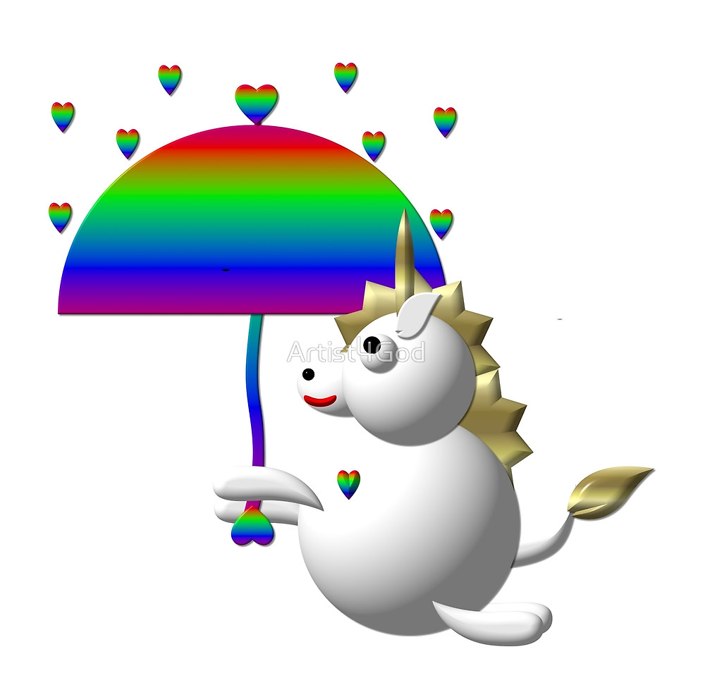 1000x989 Cute Unicorn With An Umbrella By Artist4god Redbubble
