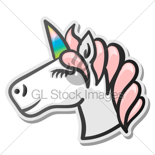 500x500 Unicorn Emoji Sticker Gl Stock Images