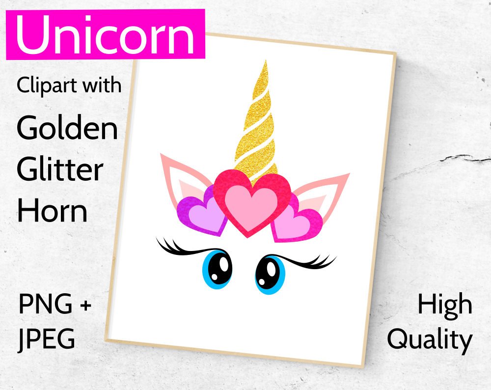 1000x794 Golden Unicorn Clipart, Unicorn Face Clip Art With Golden Horn