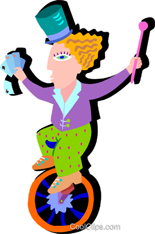 318x480 Girl On Unicycle Royalty Free Vector Clip Art Illustration