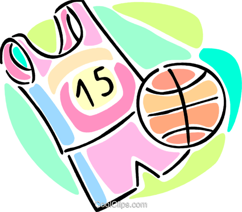 480x420 Basketball Uniform And A Basketball Royalty Free Vector Clip Art