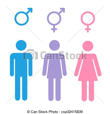 450x470 Gender Symbols Set. Set Of Gender Symbols With Stylized