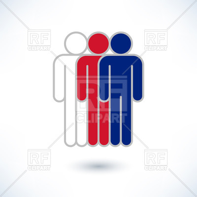 400x400 Pictogram Of Three Men In Colours Of United Kingdom Flag Royalty
