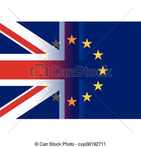 450x470 United Kingdom And European Union Flags Merging.