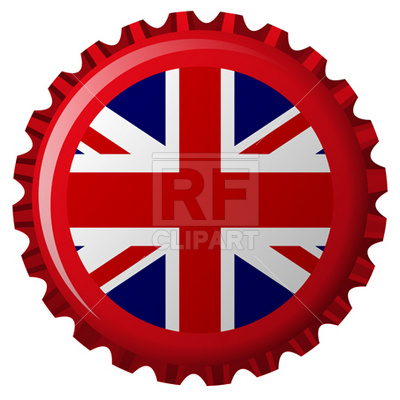 400x400 United Kingdom Stylized Flag On Bottle Cap Royalty Free Vector