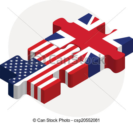 450x414 Vector Illustration Of Usa And United Kingdom Flags In Vector