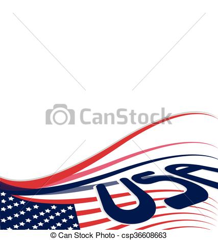 427x470 Usa American Flag Background Illustration Vector. Blank Copy