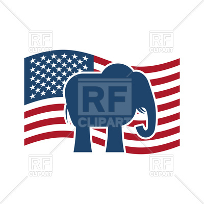 400x400 Republican Elephant And Us Flag. Political Party America Royalty