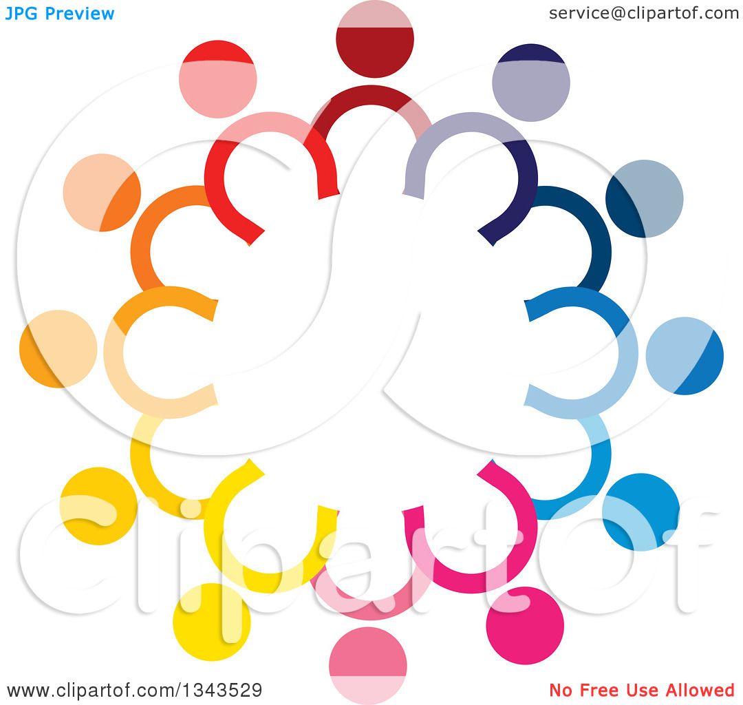 1080x1024 Clipart Of A Teamwork Unity Circle Of Colorful People 50