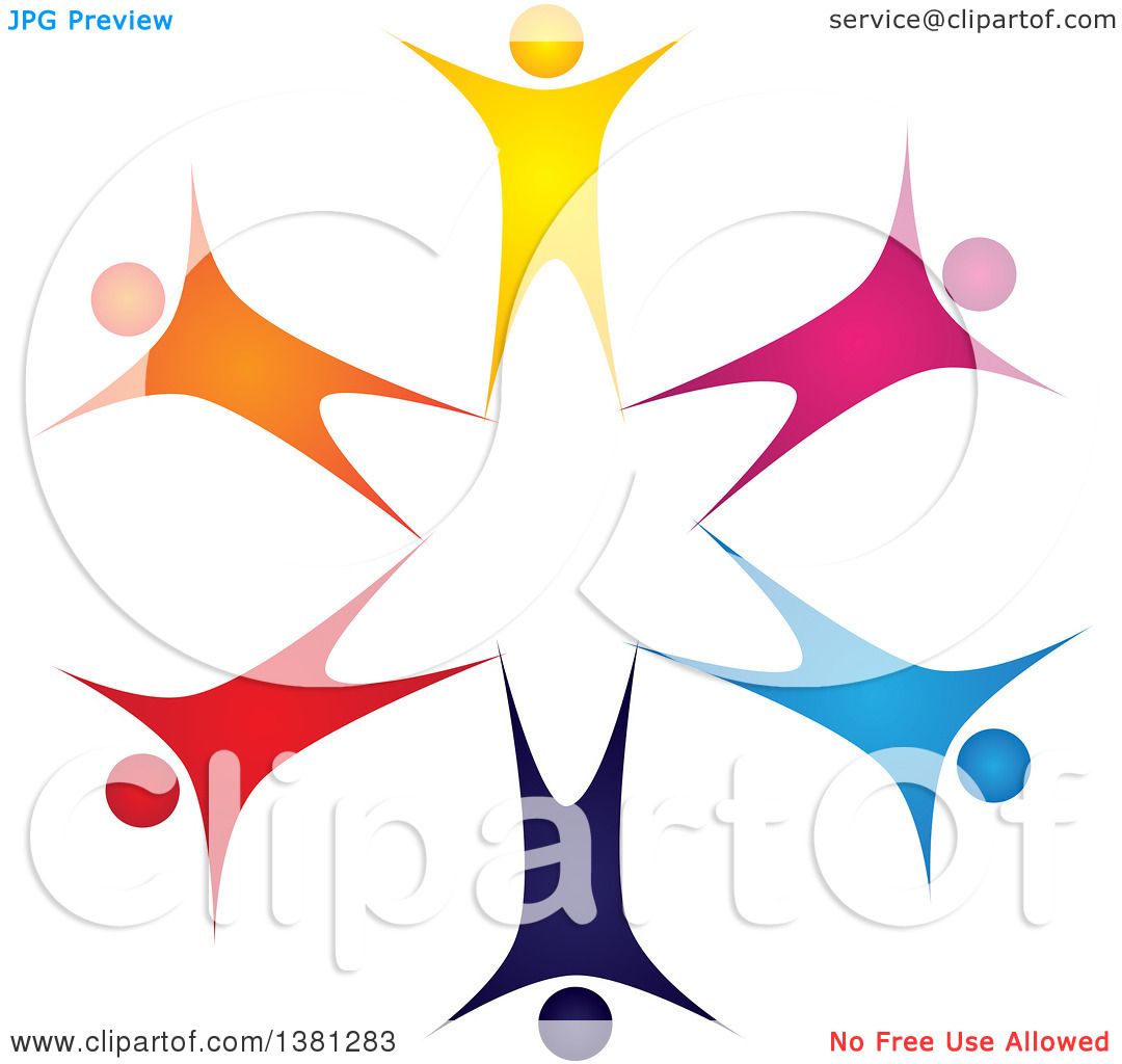 1080x1024 Clipart Of A Teamwork Unity Circle Of Colorful Diverse People